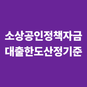 소상공인 정책자금 한도는 어떻게 결정될까? 대출한도 산정 기준 1 소상공인정책자금대출한도산정기준1
